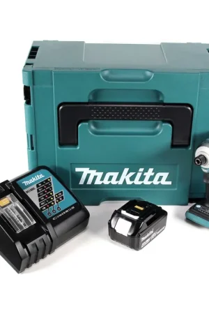 Makita DTD 170 RM1J Perceuse-visseuse à percussion sans fil 1/4" 18 V Li-Ion Brushless + 1x Batterie 4.0 Ah + Chargeur + MakPac Populaire