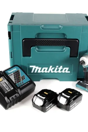 Makita DTD 170 RMJ Perceuse-visseuse à percussion sans fil 1/4" 18 V Li-Ion Brushless + 2x Batteries 4.0 Ah + Chargeur + Coffret MakPac Must-Have