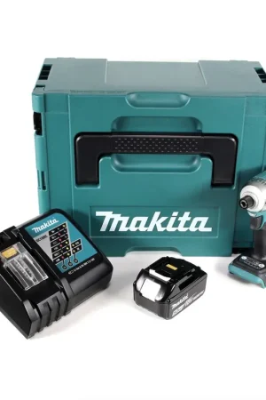 Makita DTD 170 RT1J Perceuse-visseuse à percussion sans fil 1/4" 18 V Li-Ion Brushless + 1x Batterie 5.0 Ah + Chargeur + Coffret MakPac Expédié Aujourd'hui