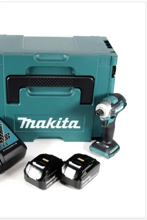 Makita DTD 170 RTJ Visseuse à choc sans fil 1/4" 18 V Brushless Li-Ion + 2xcBatteries 5,0 Ah + Chargeur + Coffret de transport MakPac Meilleur Choix