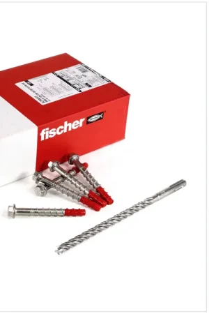 Affaire À Saisir Fischer ULTRACUT FBS II A4 Vis à béton 10x100 mm, tête hexagonale, SW15 avec rondelle 45/35/15 A4 en acier inoxydable + Makita NEMESIS 2 forêt SDS-Plus 10x215 - 200 pcs. (2x 548744) (B-58213)