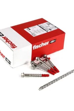 Dernière Chance Fischer ULTRACUT FBS II A4 vis à béton 10x100mm - tête hexagonale SW15 avec rondelle, 45/35/15 A4 en acier inoxydable + Makita NEMESIS 2 forêt SDS-Plus 10x215, 300 pcs. (B-58213) (3x 548744)