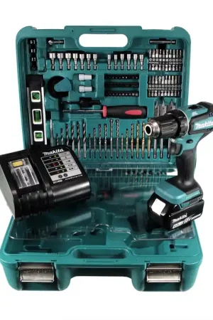 Réduction Makita DDF 485 STTK Perceuse visseuse sans fil 18 V + 1x Batterie 5,0 Ah + Chargeur + Kit de 101 pièces d'accesoires