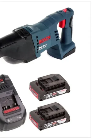 Vente Directe Bosch GSA 18 V-Li Scie Sabre sans fil 18V + 2x Batteries 2,0 Ah + 1x Chargeur