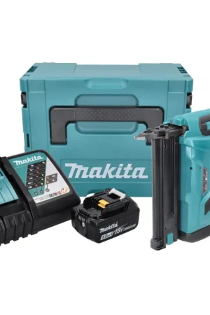 Makita DBN 500 RT1J Cloueuse sans fil15-50 mm 90° 18 V + 1x Batterie 5,0 Ah + Chargeur + Coffret MakPac Nouvelle Collection