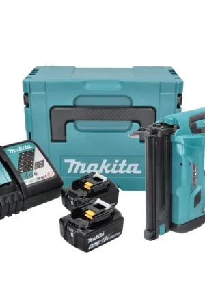 Makita DBN 500 RTJ Cloueur sans fil 15-50 mm 90° 18 V + 2 x Batteries 5,0 Ah + Chargeur + Coffret MakPac Vente Flash