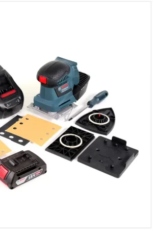 Ponceuse orbitale à batterie Bosch GSS 18 V-10 18 V Li-Ion Professional + accessoires + 1 batterie 2,0 Ah + chargeur Vente Flash