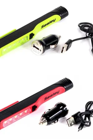 Sealey LED054R / rouge+ LED054 /vert Stylo lumineux de poche rechargeable via USB/12V adaptateur voiture - 100 Lumen LED Offre Limitée