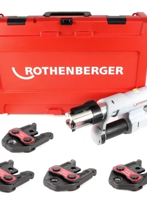 Rothenberger ROMAX AC ECO Basic 230 V Sertisseuse type C set "V" en coffret de transport avec mâchoires SV 15-18-22-28 Nouvelle Collection