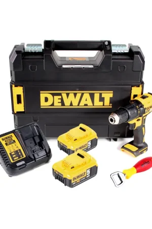 DeWalt DCD 777 P2 Perceuse-visseuse sans fil 18V 65Nm + 2x Batteries 5,0Ah + Chargeur + Ouvre-bouteille Wiha + Coffret de transport Soldes