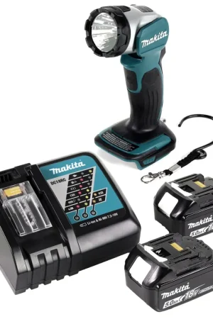 Offre Spéciale Makita DML 802 RT Lampe de chantier sans fil 18 V Li-Ion + 2x Batteries 5,0 Ah + Chargeur
