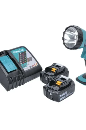 Meilleur Prix Makita DML 185 RF Lampe de chantier sans fil 18 V Li-Ion + 2x Batteries 3,0 Ah + Chargeur