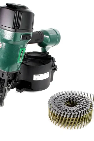Prebena 7F-CNW90-S01 Cloueuse pneumatique pour clous hélicoïdaux type CNW 45 - 90mm + Clous hélicoïdaux 10800 pièces Retour Gratuit
