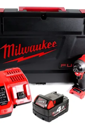 Promotion Milwaukee M18 FID2-401X Visseuse à percussion sans fil 18 V Li-Ion + 1x Batterie 4,0 Ah + Chargeur + HD-Box