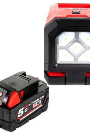 Seulement Aujourd'hui Projecteur de chantier Milwaukee M18 PAL-501 Lampe à batterie Li-Ion 18 V + 1 batterie 5,0 Ah - sans chargeur