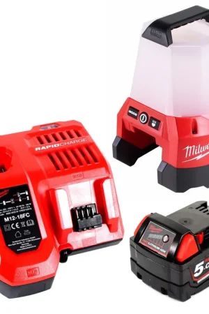 Prix Cassé Milwaukee M18 TAL-501C Éclairage de chantier compact sans fil 18 V+ 1x Batterie 5,0Ah + Chargeur
