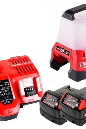 Quantité Limitée Milwaukee M18 TAL-502C Éclairage de chantier sans fil 18 V + 2x Batteries 5,0 Ah + Chargeur