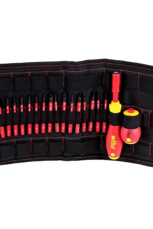 Super Prix Wiha slimVario Kit tournevis et plateau de démarrage - 18 pièces (2831 T18 41231) + Pochette Wiha robuste de haute qualité VDE 1000 Volt