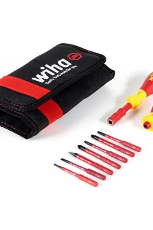 Offre Limitée Wiha slimVario Kit tournevis et plateau de démarrage (2831 T902 41233 ) + Pochette Wiha robuste de haute qualité VDE 1000 Volt