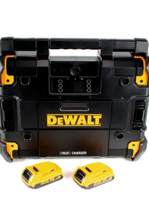 Soldes DeWalt DWST1-81078 batterie secteur radio de chantier TSTAK DAB+ USB IP54 Bluetooth + 2x batteries 2,0Ah
