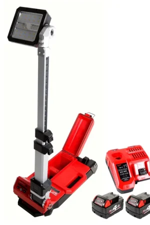 Soldes Milwaukee M18 ONERSAL-402C Projecteur de chantier LED ONE-KEY sans fil 18 V Li-Ion + 2x Batteries 4,0 Ah + 1x Chargeur
