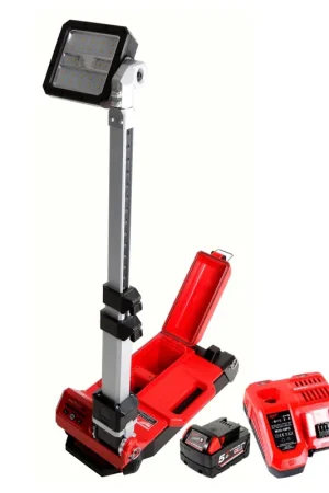 Milwaukee M18 ONERSAL-501C Projecteur de chantier LED ONE-KEY sans fil 18 V Li-Ion + 1x Batterie 5,0 Ah + 1x Chargeur Offre Limitée