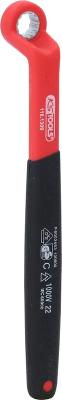 Retour Gratuit KS TOOLS Clé polygonale coudée isolée, 9 mm ( 118.1309 )