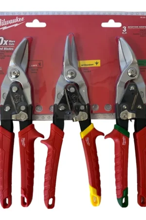 Expédié Aujourd'hui Kit de ciseaux à tôle Milwaukee 3 pièces 260 mm Sens de coupe gauche / droite / droit ( 48224533 )