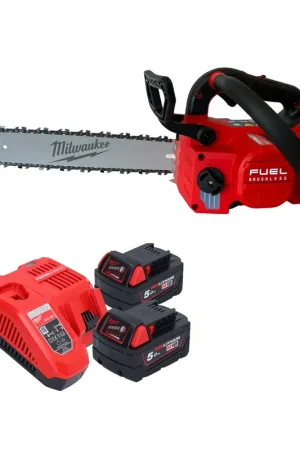 Tronçonneuse à batterie Milwaukee M18 FTCHS35-552 avec poignée supérieure 35 cm + 2x batteries 5,0 Ah + chargeur Super Prix