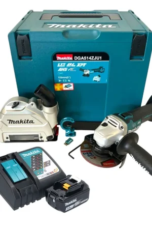 Réduction Makita DGA 514 RF1JU1 Meuleuse d'angle sans fil 18 V 125 mm Brushless + 1x batterie 3,0 Ah + chargeur + Makpac