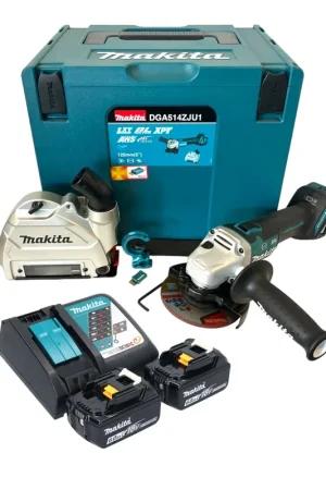 Réduction Makita DGA 514 RGJU1 Meuleuse d'angle sans fil 18 V 125 mm Brushless + 2x batterie 6,0 Ah + chargeur + Makpac