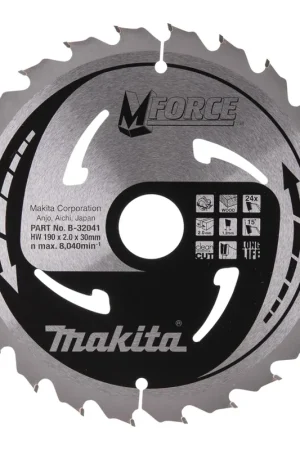 Authentique Makita CSMX19024G M-FORCE Lame de scie circulaire 190 x 30 x 2,0 mm 24 dents ( B-32041 ) pour bois