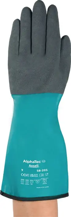 Commande En Gros Gants ANSELL pour produits chimiques AlphaTec 58-201 taille 8 vert/gris ( 4000391323 )