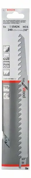 Lame de scie sabre BOSCH S 1542 K longueur 240 mm largeur 19 mm ( 8000343821 ) Acheter En Ligne