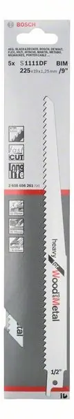 Offre Limitée BOSCH Lame de scie sabre S 1111 DF S 1111 DF Longueur 225 mm Largeur 19 mm ( 4000909245 )