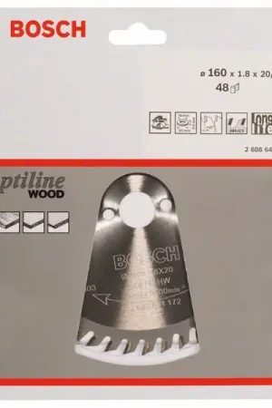 Vente Flash BOSCH Lame pour scie circulaire Optiline Wood Ø extérieur 160 mm Nombre de dents 48 WZ ( 8000341993 )