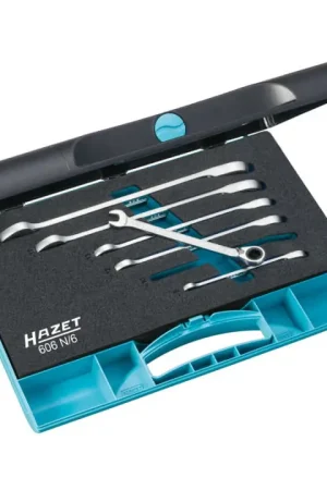 HAZET Jeu de clés mixtes à cliquet 606N/6 6 pièces ouvertures de clé de 8 à 19 mm ( 8000464544 ) Populaire