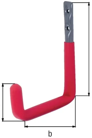 GAH Crochet mural en U en caoutchouc rouge Saillie 250 mm ( 8000256295 ) Vente Flash