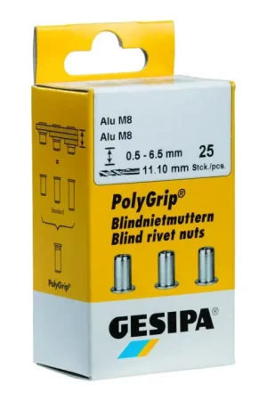 GESIPA Écrou à river PolyGrip® tige de rivet D. x l. 11 x 20 mm M8 ( 4000813824 ) Expédié Aujourd'hui