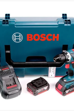 Bosch GSR 18 V-EC Perceuse visseuse sans fil 2016, nouvelle version, mandrin métallique + 2x Batteries 6 Ah + Chargeur GAL 1880 + L-Boxx Offre Exclusive