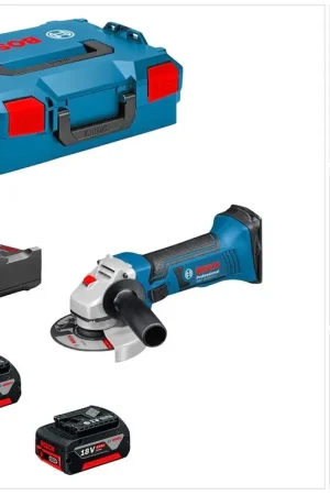 Quantité Limitée Bosch GWS 18-125 V-LI 125 mm Professional Meuleuse angulaire sans fil avec boîtier L-Boxx inclus 2 x GBA 4 Ah Batteries + AL 1860 Chargeur