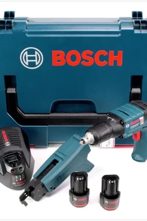 Bosch GSR 10,8 V-EC TE Professional Visseuse Plaquiste sans fil + Coffret de transport L-Boxx + 2 x Batteries 2,5Ah + Chargeur + Chargeur visseuse plaquiste MA 55 BOSCH Produit De Marque