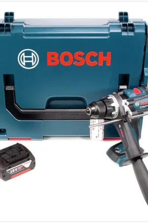 Usine Directe Bosch GSR 18 VE-EC Professional Perforateur sans fil + Coffret de transport L-Boxx + 1x Batterie GBA 6 Ah - sans Chargeur