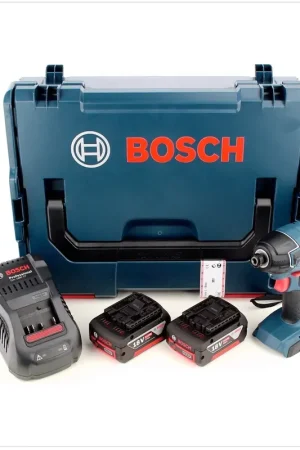Dernière Chance Bosch GDR 18 V-Li Visseuse à chocs sans fil 18V 1/4" + Coffret de transport L-Boxx + 2x Batteries 5,0 Ah + Chargeur
