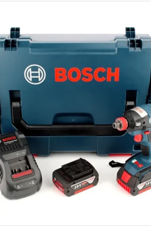 Bosch GDX 18 V-EC Professional 18 V Visseuse à percussion sans fil + 2x Batteries GBA 5 Ah Li-Ion + Chargeur + Coffret de transport Prix Choc
