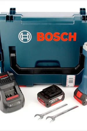 Meuleuse droite à batterie Bosch GGS 18 V-LI 18V + 2x batteries 5,0Ah + chargeur + L-Boxx Haute Qualité