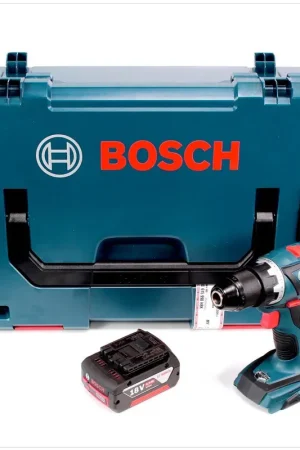 Solde Bosch GSR 18 V-EC Perceuse-visseuse sans fil ( 2016 ) + Mandrin en métal + 1x Batterie GBA 5,0 Ah + Coffret de transport L-Boxx - sans Chargeur