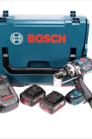 Seulement Aujourd'hui Perceuse à percussion sans fil Bosch GSB 18 VE-EC Professional en L-Boxx avec insert, 2 batteries GBA 6 Ah, chargeur rapide GAL 1880 + jeu de 7 perceuses Bosch CYL-9 Multicontruction