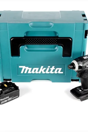 Makita DTD 146 B 18 V Li-ion Visseuse à chocs sans fil noir avec boîtier Makpac + 1x Batterie BL 1850 5,0 Ah Dernier Modèle