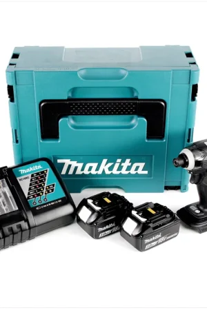 Expédition Rapide Makita DTD 146 B RFJ 18 V Li-ion Visseuse à chocs sans fil noir avec boîtier Makpac + 2x Batteries BL 1830 3,0 Ah + Chargeur DC 18 RC